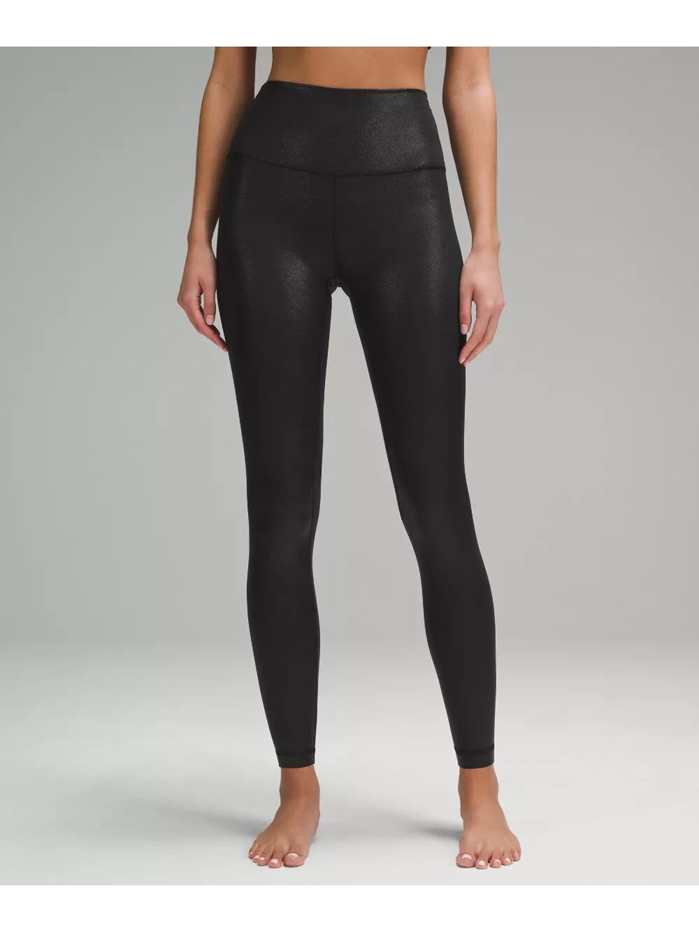 Lululemon Align High Rise Rib Shine Pants Women's Size 6 Black Shimmer Nulu NWOT